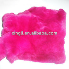 Dyed rose red color rex rabbit fur for leather products